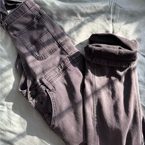 Stylish Gray Denim Overalls